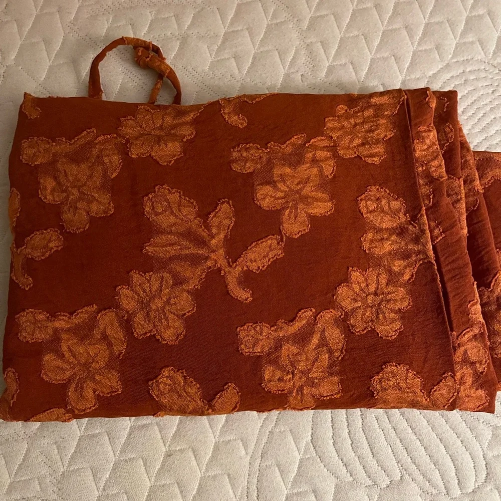 Elegant Floral A-Line Skirt in Orange - Picture 8 of 8